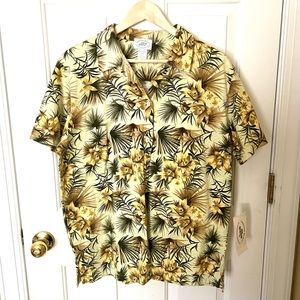 NWT Moving Bleu By Designers Originals Hawaiian Man Cotton Buttoned Up Shirt, L